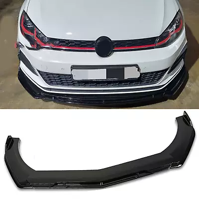 Front Bumper Lip Spoiler Splitter Glossy Black Body Kit For VW GOLF MK7 MK7.5 • $49.99