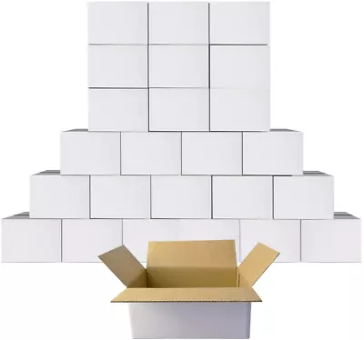 Cardboard Boxes 6X4X4 Shipping Boxes White Kraft Corrugated Small Mailer Boxes • $40.69