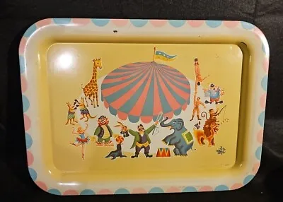 Vintage '60's CIRCUS Metal Lap TV Trays Under The Big Top Tent Animals Performer • $12.95