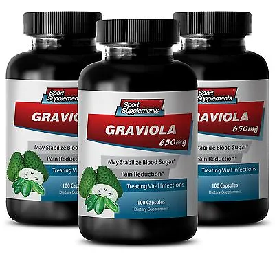 Soursop Leaves - Graviola  650 Mg -  May Help Fight Viral Infections Pills 3B • $52.69