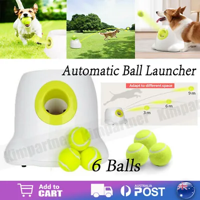 $16.99 • Buy AFP Dog Ball Launcher Thrower Automatic Tennis Fetch Throwing Machine + 6 Balls