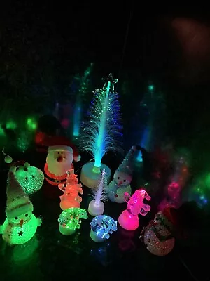 11 X Christmas Decoration Light Up LED Coloured  Standing Ornaments Battery Op • £9.50