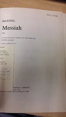 Handel: Messiah: Ed. Prout: Vocal Music Score • £6