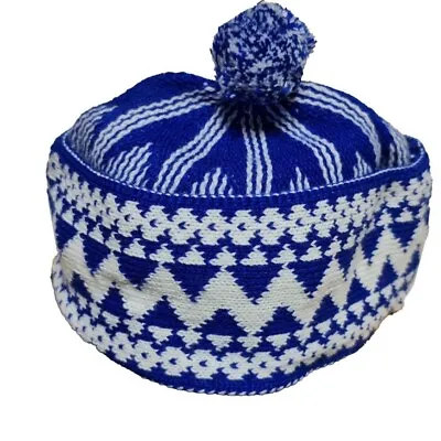 Blue Kufi Hat Traditional West African Turkish Haji Skull Beanie Muslim Cap • $20