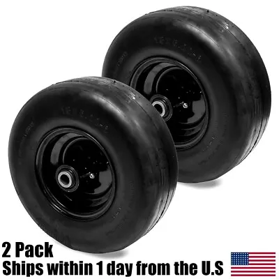 2PK Flat Free Puncture Proof 13x5x6 13x5.00-6 Black Wheel Assembly Fits Exmark • $149.99