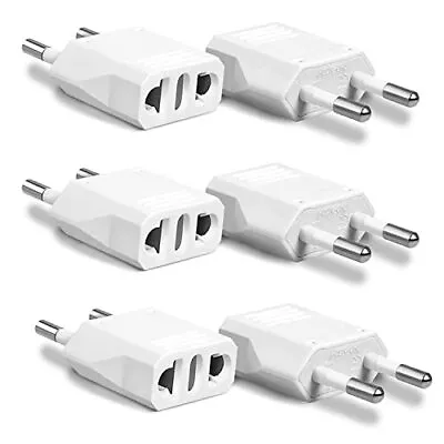 [6-Pack] European Travel Plug Adapter US To Europe Plug Adapter European Plug • $6.87