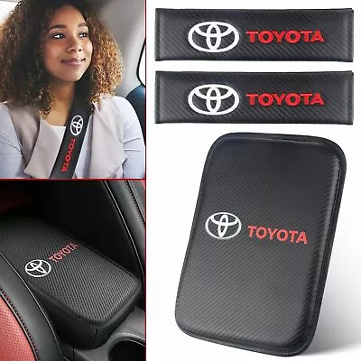 3PCS New Carbon Fiber Car Center Armrest Cushion Mat Pad Cover For TOYOTA Combo • $15.39