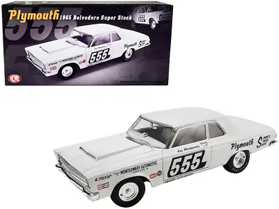 ACME 1:18 TRIPLE NICKEL 1965 Plymouth Belvedere Super Stock #555 White A1806600 • $136.95