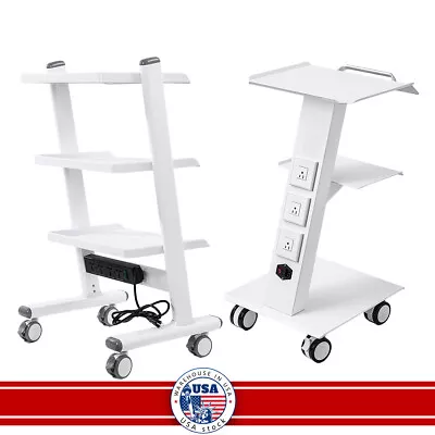 Dental Metal Medical Cart Mobile Instrument Cart Trolley With Built-in Socket • $147.19