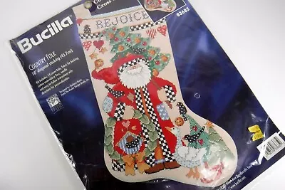 Bucilla #83685 Country Folk Christmas Stocking Kit Vintage 1997 Sealed • $19.99