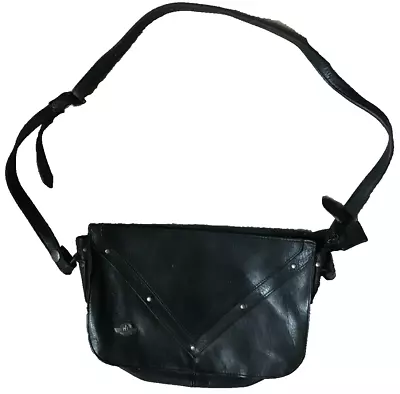 HARLEY DAVIDSON 10  X 7  Black Leather Purse Handbag • $16.99