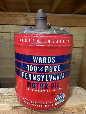 Wards 5 Gallon Pennsylvania Motor Oil Can Montgomery Ward • $250