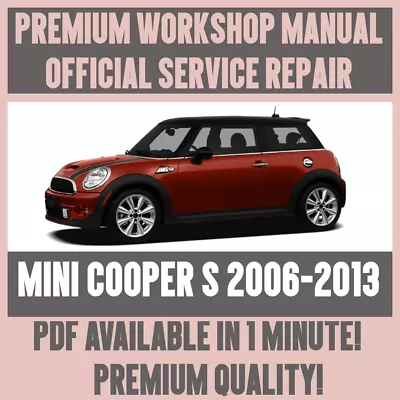 WORKSHOP MANUAL SERVICE & REPAIR GUIDE For MINI COOPER S 2006-2013 • $16.88