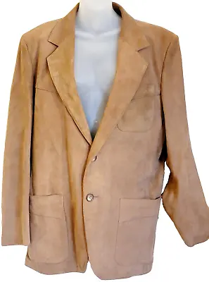 Vintage El Corte Inglés Leather Suede Jacket Mens Camel Brown See Details/Photos • $75