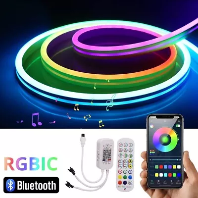 DC12V RGBIC LED Strip Neon Flex Rope Lights Remote Control Bluetooth Music Party • $25.99