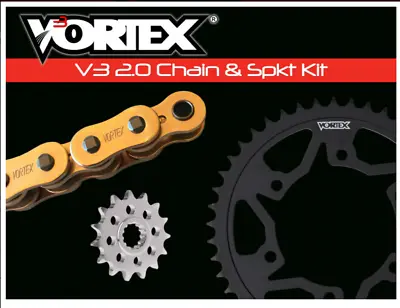 Suzuki 2006-2010 Gsxr600 Vortex 520 Chain & Steel Sprocket Kit 16-43 Tooth Gold • $175.89