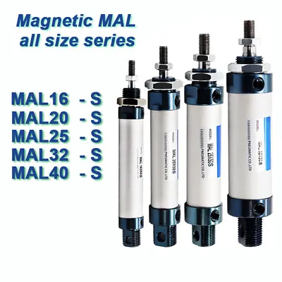 Magnetic MAL16 20 25 32 40 - S Single Rod Double Acting Pneumatic Air Cylinder • $97.99