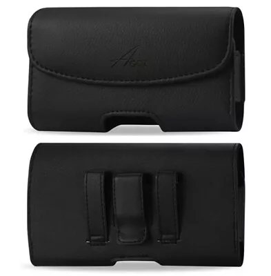 Agoz Horizontal Leather Phone Pouch Carrying Case Belt Clip Holster For Samsung • $12.89