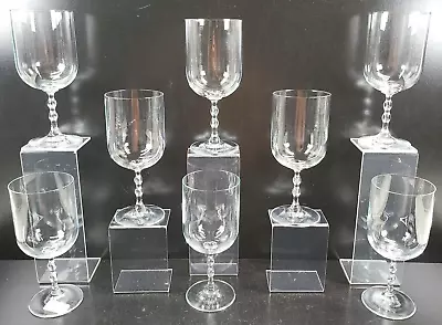 8 Mikasa Venetian Pearls Mineral Water Glasses Set Vintage Bulbous Stemware Lot • $76.87