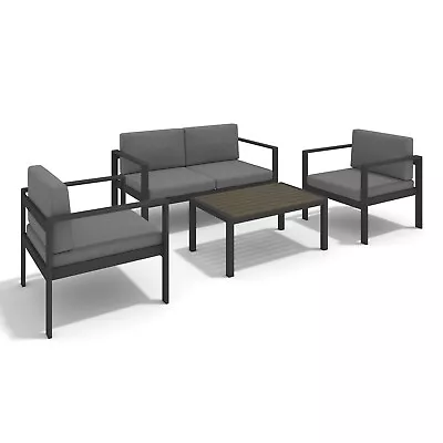 4 Piece Aluminum Patio Sofa 4 Seating Modern Outdoor Garden Couch Furniture • $649.99