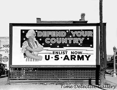 U.S. Army Billboard  Montrose Colorado - 1940 - Vintage Photo Print • $7.50