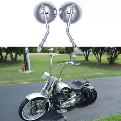 Chrome Motorcycle Round Mirrors For Harley Davidson Heritage Springer Softail A • $35.15