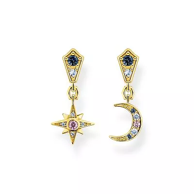 Genuine THOMAS SABO Earrings Royalty Star & Moon - Gold • $179