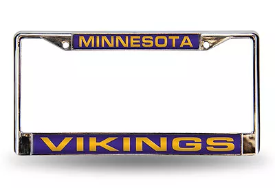 NFL Minnesota Vikings Laser Cut Chrome License Plate Frame • $29.99