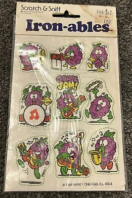 Vintage 1984 Mark 1 Scratch & Sniff Iron-ables Patches Cute Grape Jam Band 80's • $16.99