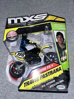 Jakks MXS Moto Sound FX Series 9 Travis Pastrana #199 Bike Rider Figure. Works • $35.99