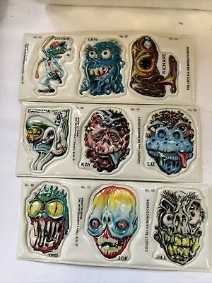 Vintage Topps Monstickers Puffy Stickers 1979 Monsters Set Of 23 Panels Of 3 • $20