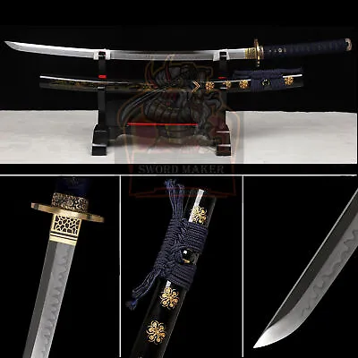 Clay Temperped T10 Steel Japanese Samurai Sword Katana Brass Tsuba Full Tang • $119.99