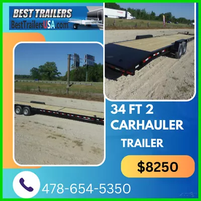 2024 Down 2 Earth Trailers 7x 34 Double Carhauler Trailer Wood Floor Slide Ou • $100