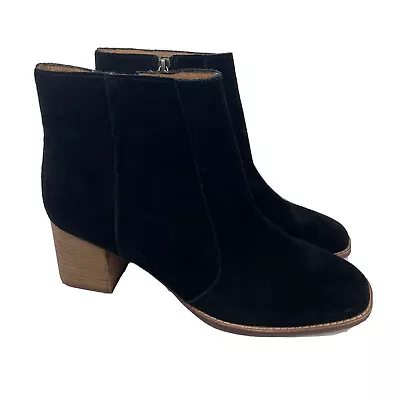 Madewell Booties Bryce Suede Leather Chelsea Ankle Black Size 10 Style M4674 • $39.99