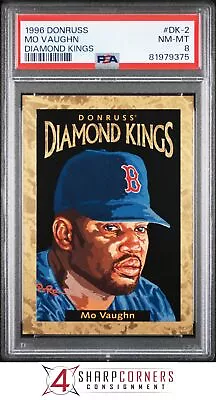 1996 Donruss Diamond Kings #dk-2 Mo Vaughn Red Sox #/10000 Pop 1 Psa 8 • $0.99