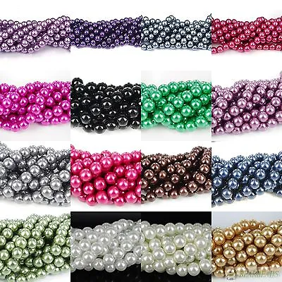 100pcs Top Quality Czech Glass Pearl Round Loose Beads 3mm 4mm 6mm 8mm 10mm 12mm • £13.34