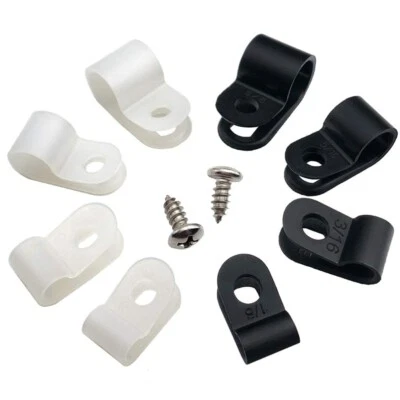 £3.42 • Buy 50 X 3/16 Size P Clips Black White Nylon Fasteners Car Brake Pipe Wire Plastic