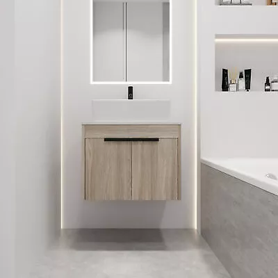 24 Modern Design Float Bathroom Vanity With Ceramic Basin Set& Soft Close Door • $378.78