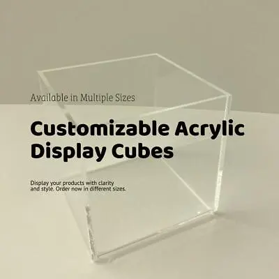 Cube Square 5 Sided Box Perspex Tray Shop Counter Top Holder • £17.99