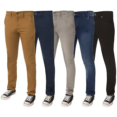 £11.19 • Buy Enzo Designer Boys Kids Skinny Stretch Chinos Jeans Slim Fit Trousers Pants