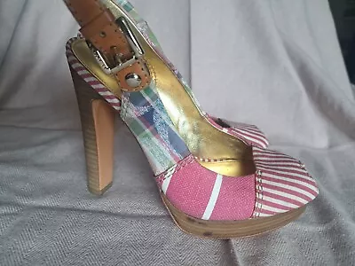 Coach Women’s High Heel 5 Inch Pink Strap Sandals Size 6B EUC • $42