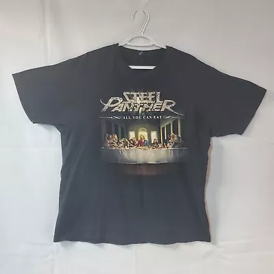 Steel Panther All You Can Eat 2014 Black Concert Tour Shirt 2 Sided Mens Size XL • $43.20