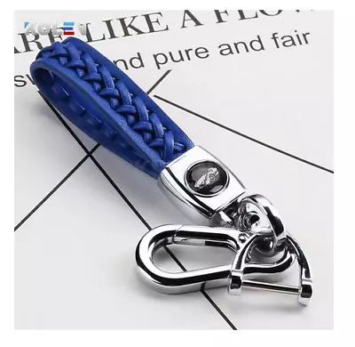 Car Keychain Metal Key Ring Auto Accessories Emblem Blue Braided For Kia Toyota • $26.99