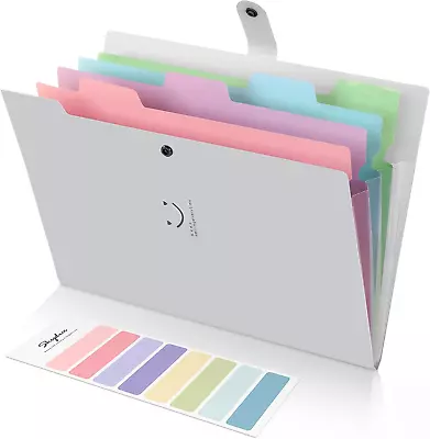 File Folder With 8 Labels 5 Pockets Accordion Paper Organizer For School And Of • $13.43