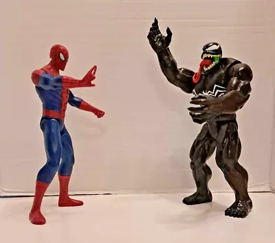 Marvel Ultimate Spiderman Web Warriors Titan Tech Talking 12” Figure With Venom • £14.99