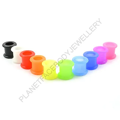 Flexi Silicone Flesh Tunnel Flexible Ear Stretcher Expander Plug Choose Colour • £2.49