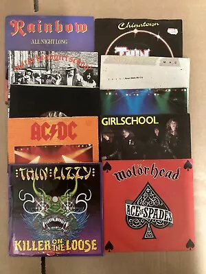 ROCK RECORD COLLECTION JOB LOT OF 10 X 7  SINGLES MOTORHEAD ACDC RAINBOW • £9.99