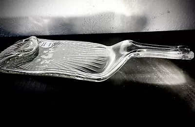 11 1/2” Upcycle Clear Glass Flattened/Melted Wine Bottle Spoon Rest /Cheese Tray • $15