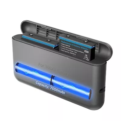 Upgraded Waterproof 2 Packs 360 X3 Batteries With 7000mAh Charging Compartmen... • $92.18