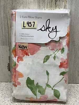 $27.99 • Buy Sky Blushing Hydrangea Collection (2) Euro Pillowshams Pink